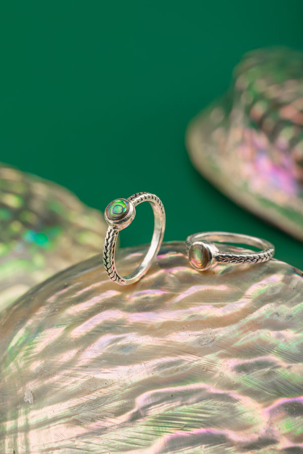 925 silver pearl ring with natural ocean-inspired design