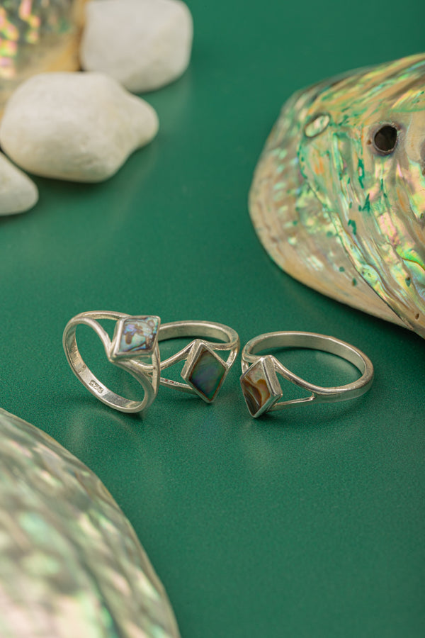 Ocean blue textured ring – part of Mother of Pearl Collection