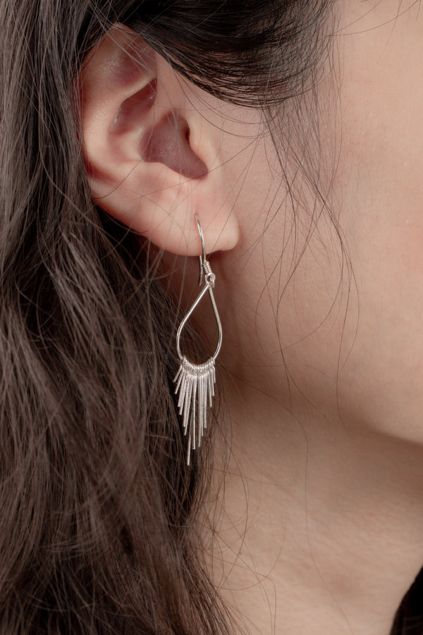 Bohemian sterling silver earrings – The Aurora Fringe Earrings bring celestial beauty to everyday elegance.
