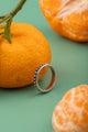 Citrus Bead Ring featuring orange and golden beads on a sterling silver band.