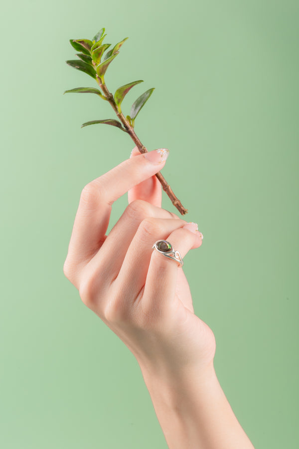 Iris Drop Ring – handcrafted 925 sterling silver teardrop ring by Argenté Jewelry"