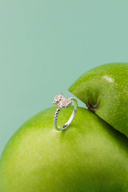 Luna Owl Ring – handcrafted sterling silver owl ring by Argenté