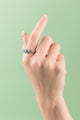 Minimalist teardrop ring in 925 silver – Mother of Pearl / Crushed Seashell Collection