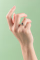 Polished silver ring with shell inlay – handcrafted in Vietnam