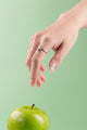 Pearl Dew Ring with teardrop shell inlay and sterling silver band