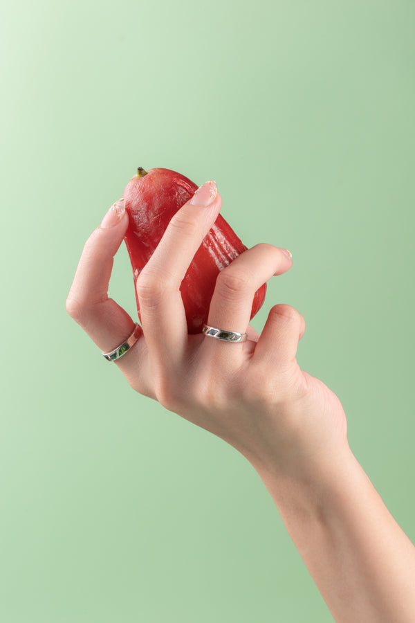 Ocean Prism Ring – sleek modern silver jewelry with boho elegance