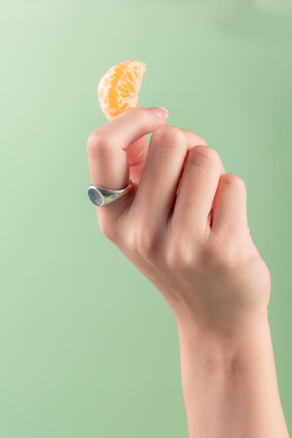 Elegant minimalist ring with a clean oval surface – made from 925 Sterling Silver