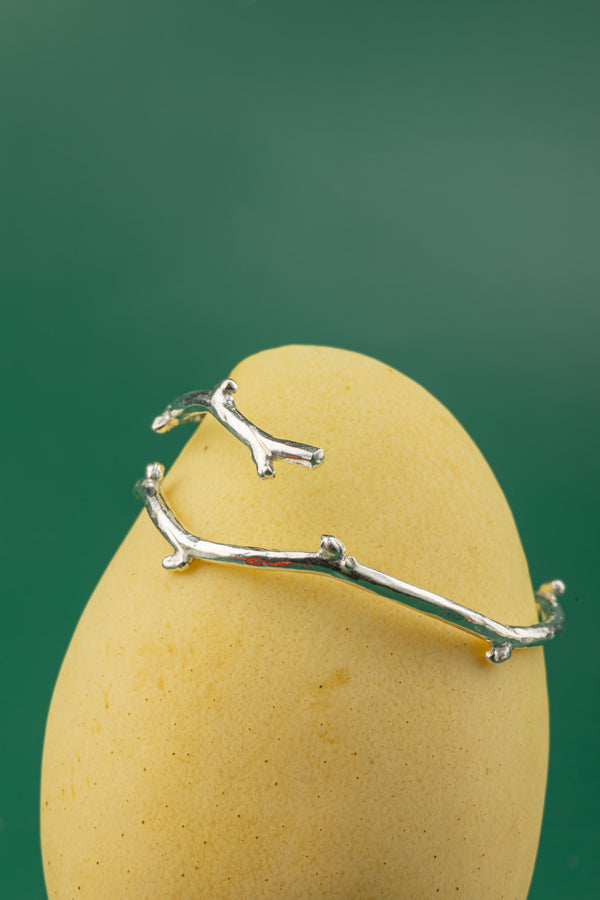 Purity Branch Cuff – 925 Sterling Silver handcrafted bracelet inspired by the fluid elegance of tree branches, part of the Eden’s Touch Collection