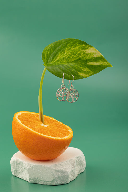 Argenté Jewelry’s handcrafted silver tree earrings – Perfect for garden parties, everyday styling, and vintage-inspired outfits