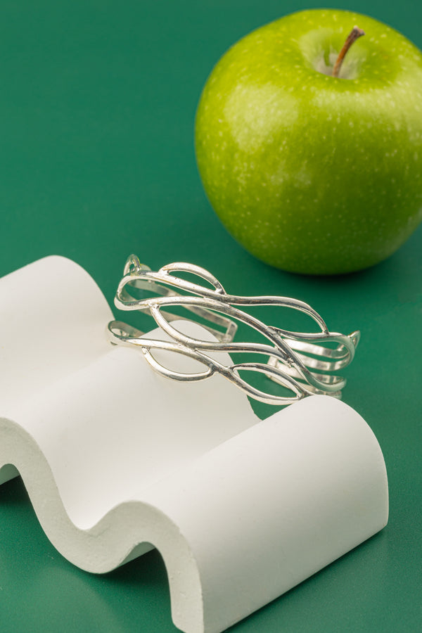 Sterling silver layered cuff bracelet – A statement piece perfect for layering or wearing alone